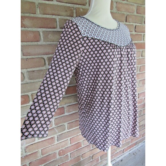 Boden Tops - Boden Natasha Jersey Top Womens Size 8 Star Print 3/4 Sleeve Crewneck Stretch